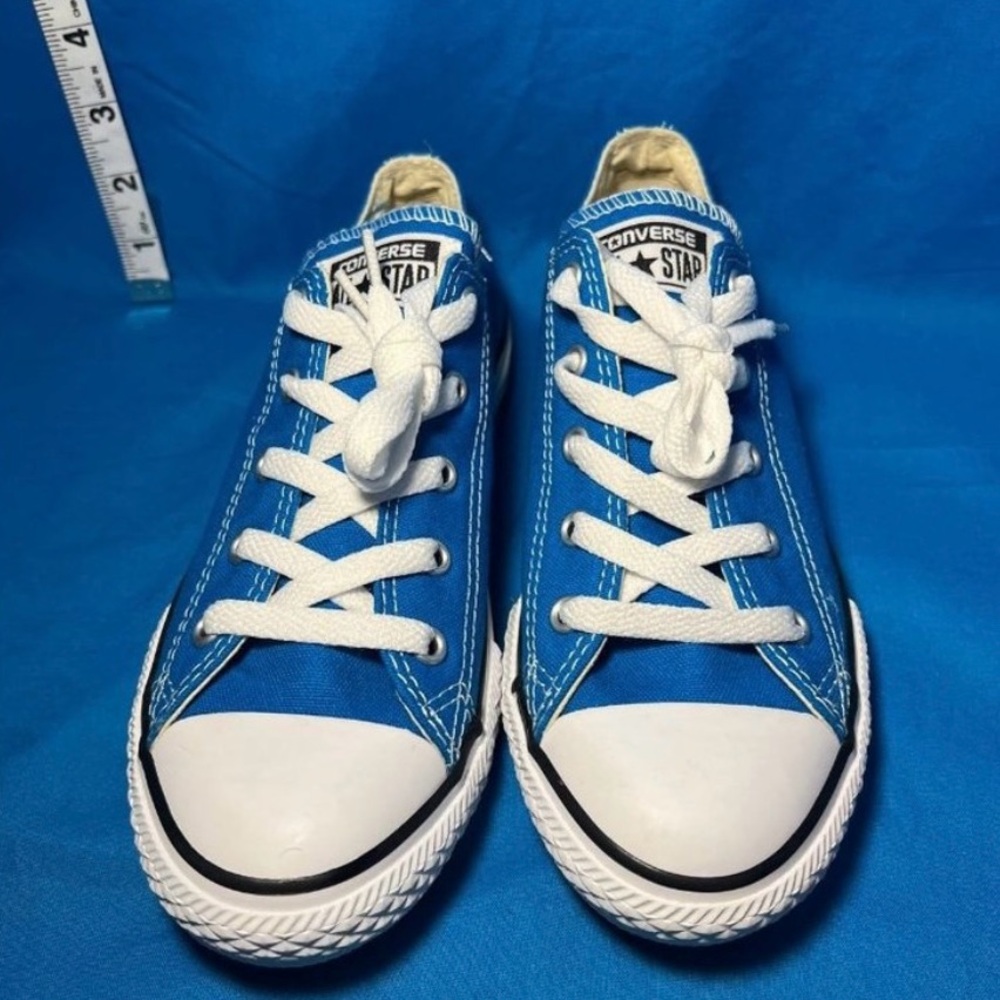 Converse Shoes Youth 3 All Star Lace Up Sneakers Blue Fabric Cap Toe Low Top